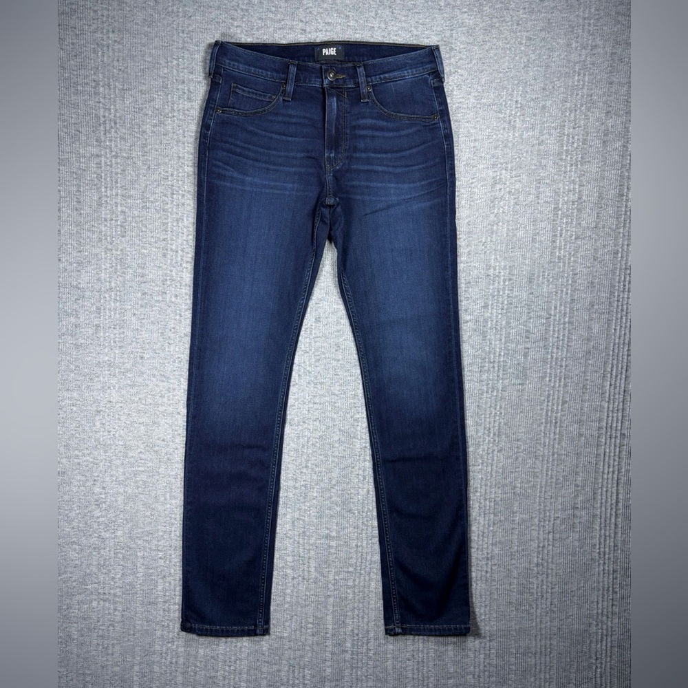 PAIGE Lennox Jeans Mens Size 31x34 Dark Wash Premium Slim Fit Stretchy Denim